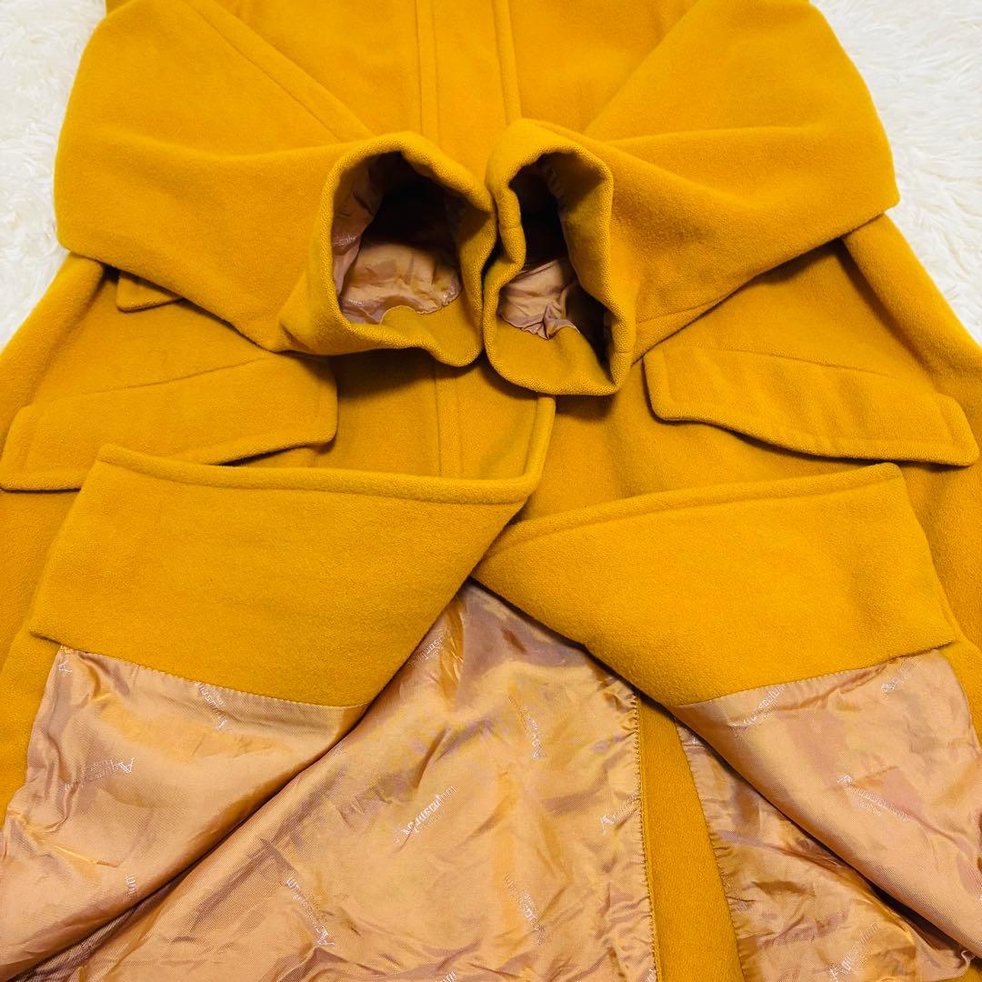 Aquascutum　ロングコート　ウール100%　イングランド製　イエロー