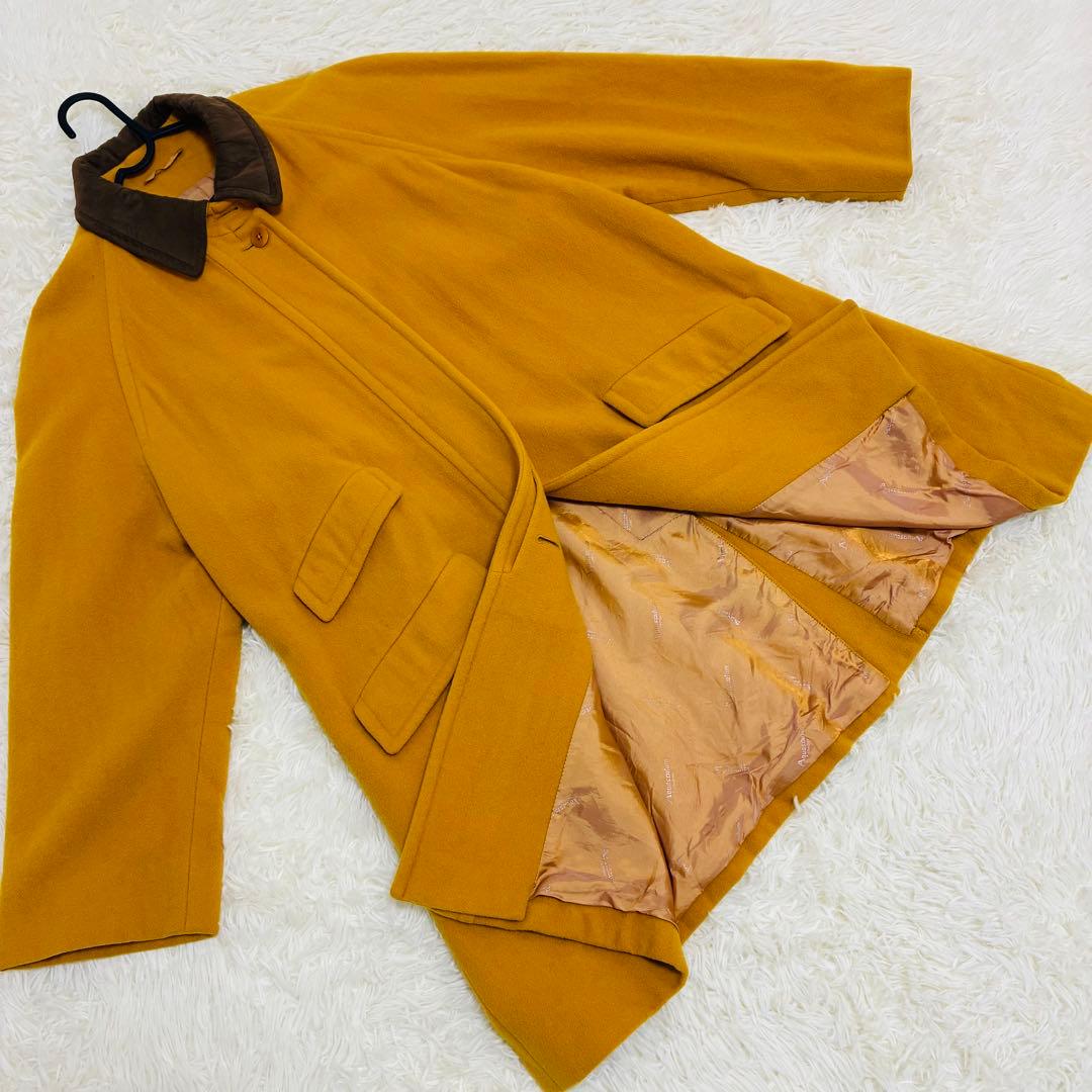 Aquascutum　ロングコート　ウール100%　イングランド製　イエロー