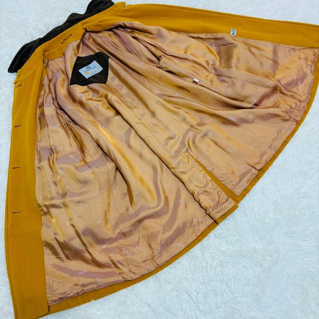 Aquascutum　ロングコート　ウール100%　イングランド製　イエロー