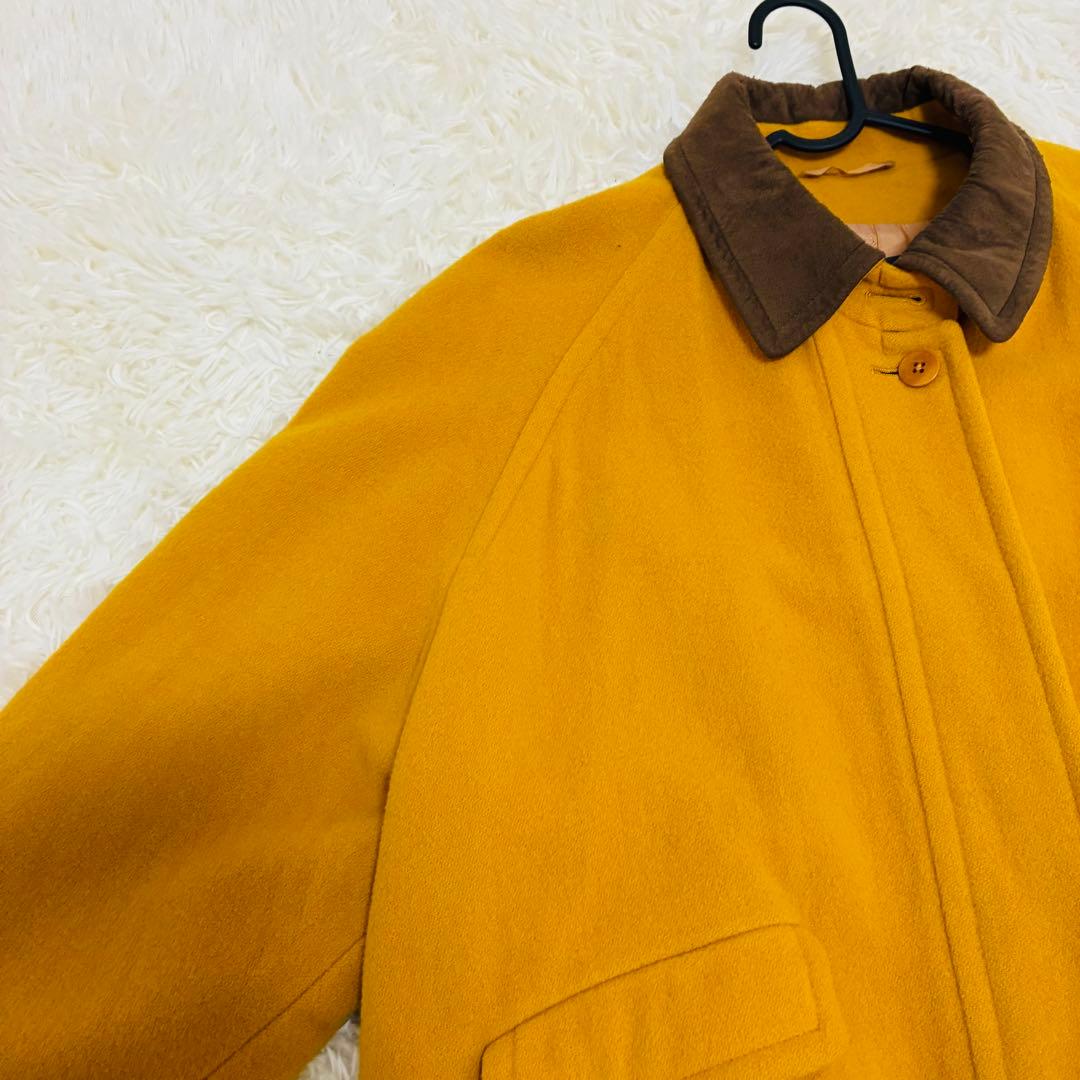Aquascutum　ロングコート　ウール100%　イングランド製　イエロー