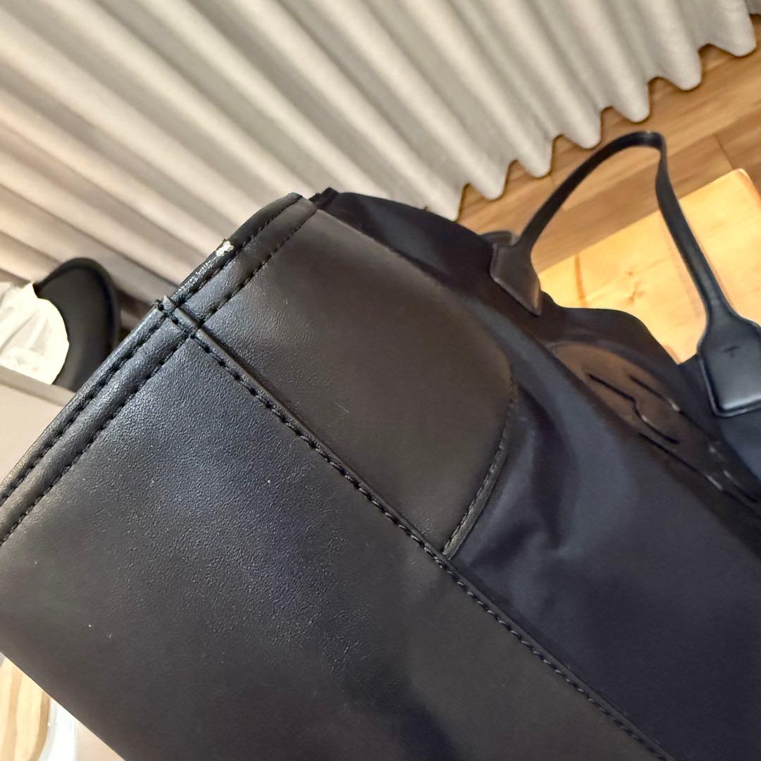 トリーバーチ エラ トートバッグ レザー ナイロン ブラック