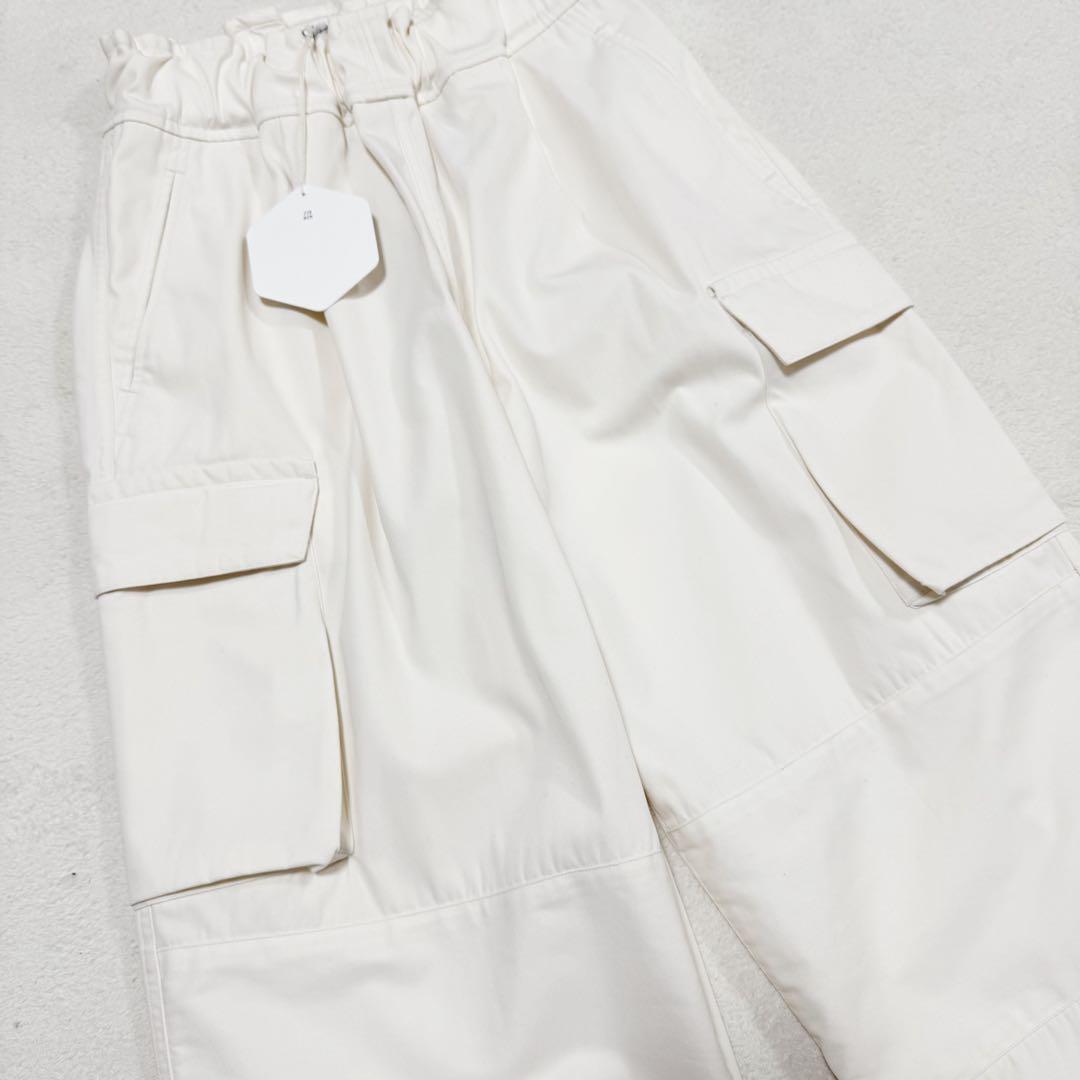 新品 フィルマム ポリエステル コットン ツイル ギャザー ミリタリー パンツ