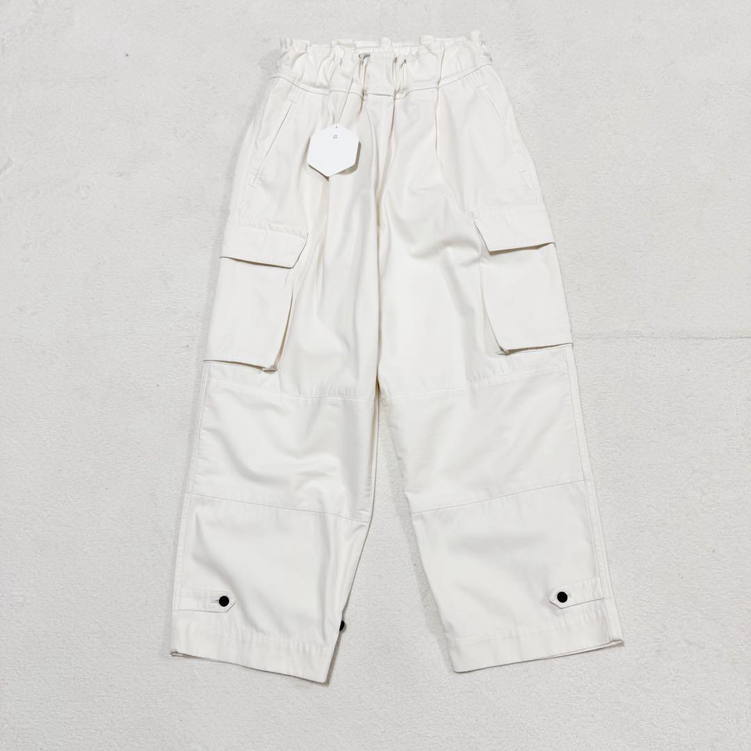 新品 フィルマム ポリエステル コットン ツイル ギャザー ミリタリー パンツ