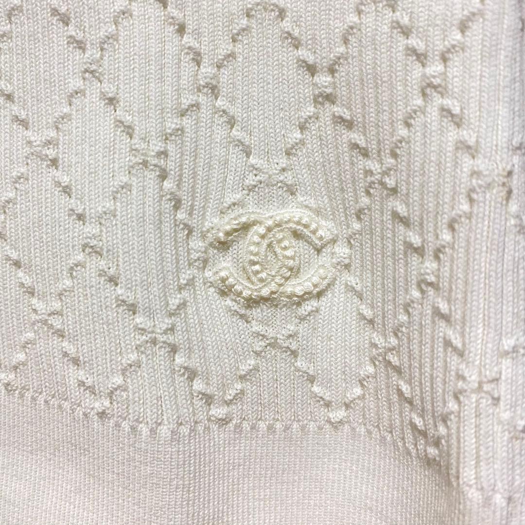 CHANEL ノースリーブ ココマーク サマーニット トップス コットン100%