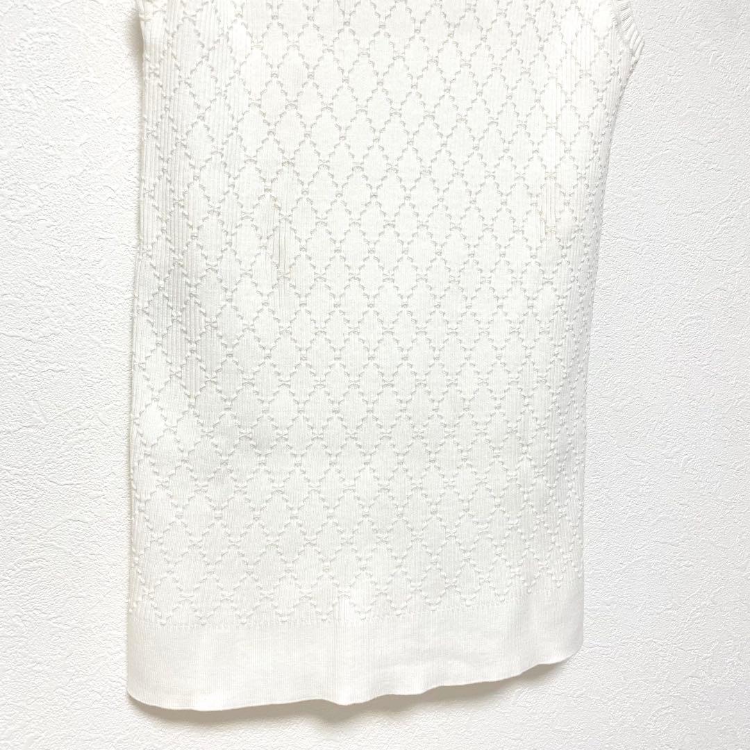 CHANEL ノースリーブ ココマーク サマーニット トップス コットン100%