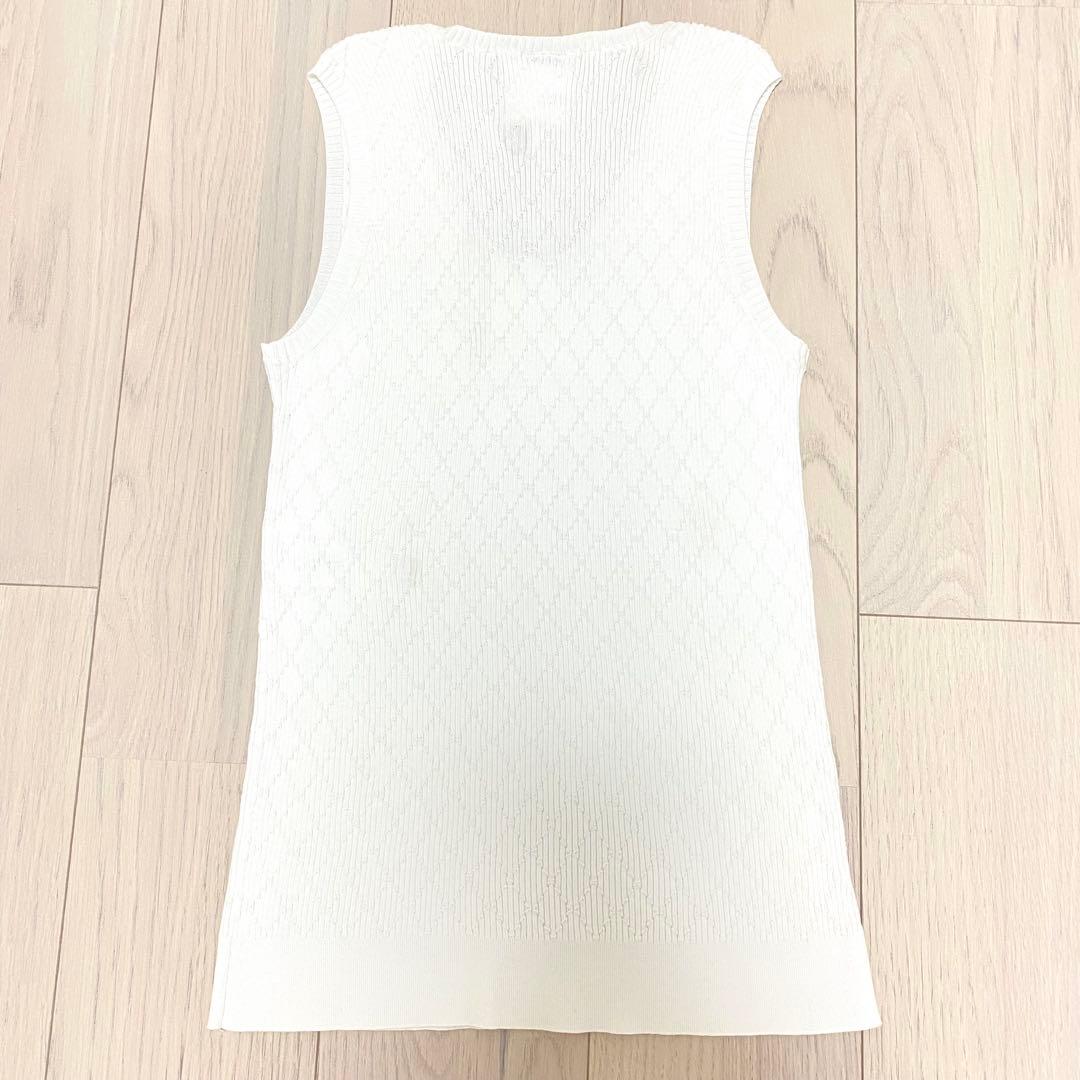 CHANEL ノースリーブ ココマーク サマーニット トップス コットン100%