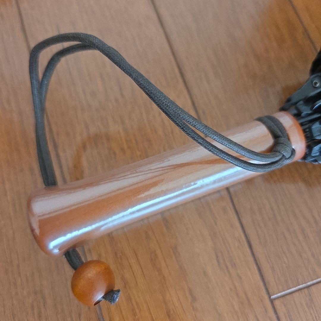 ストライプデザイン(モカ)　2段折り　日傘