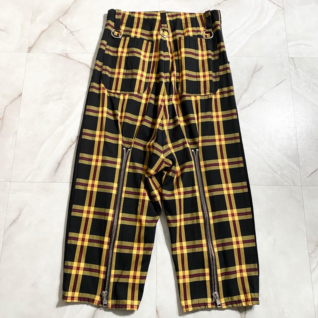 A18069 美品 キディル ドッキングボンテージサルエルパンツ 黒黄 46