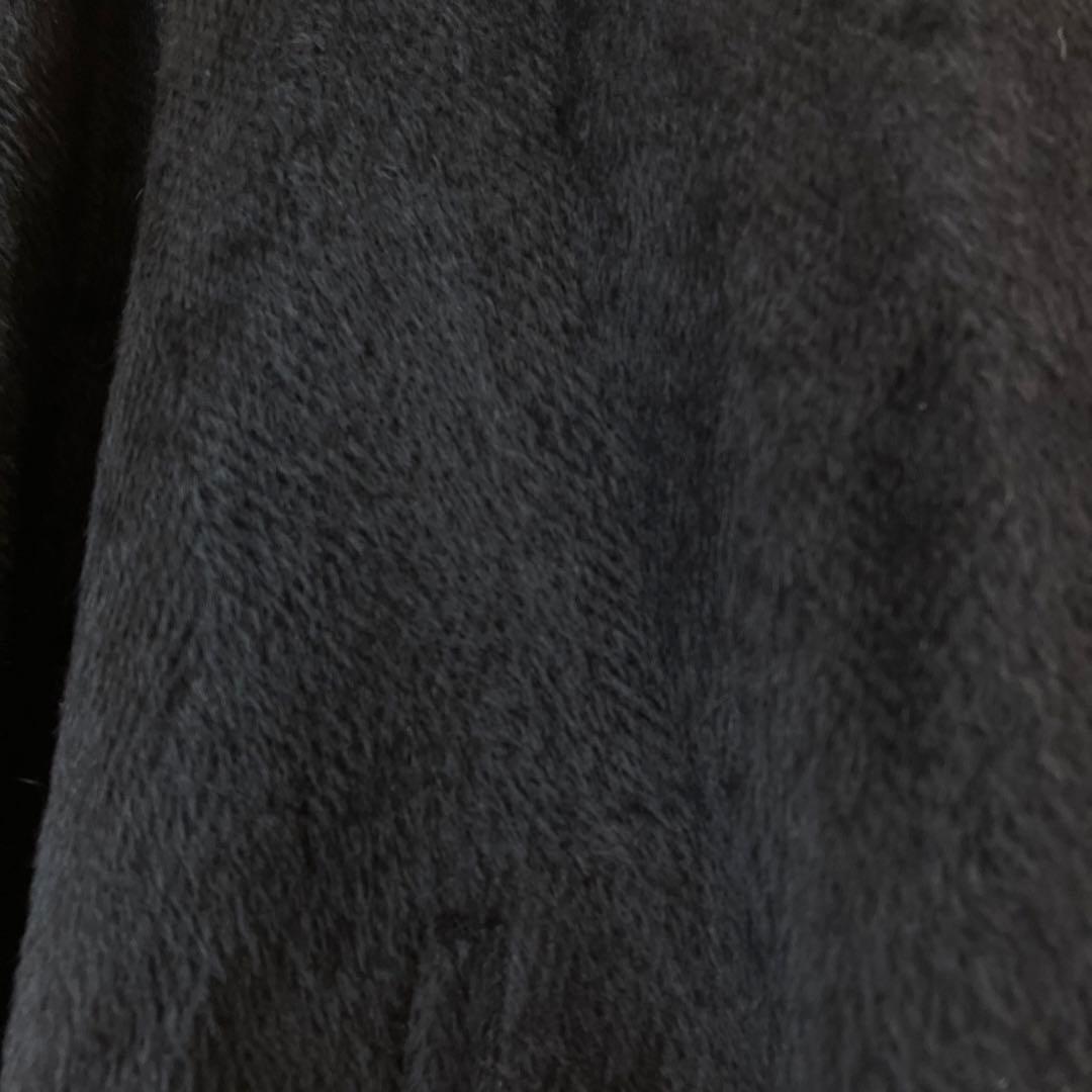 Petit Elfe アルパカブレンドポンチョ ケープ 黒 M〜L リアルファー