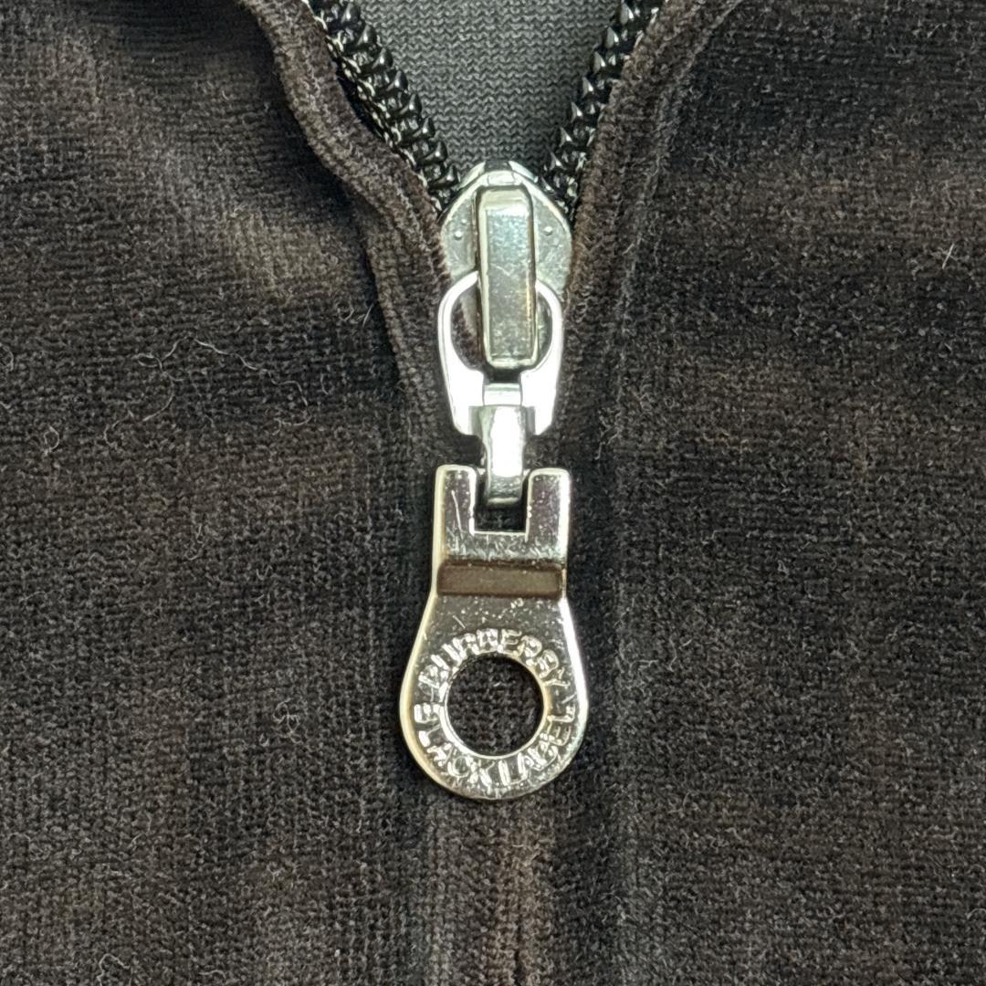 希少 BURBERRY ベロア トラック ジャケット 刺繍ロゴ M バーバリー