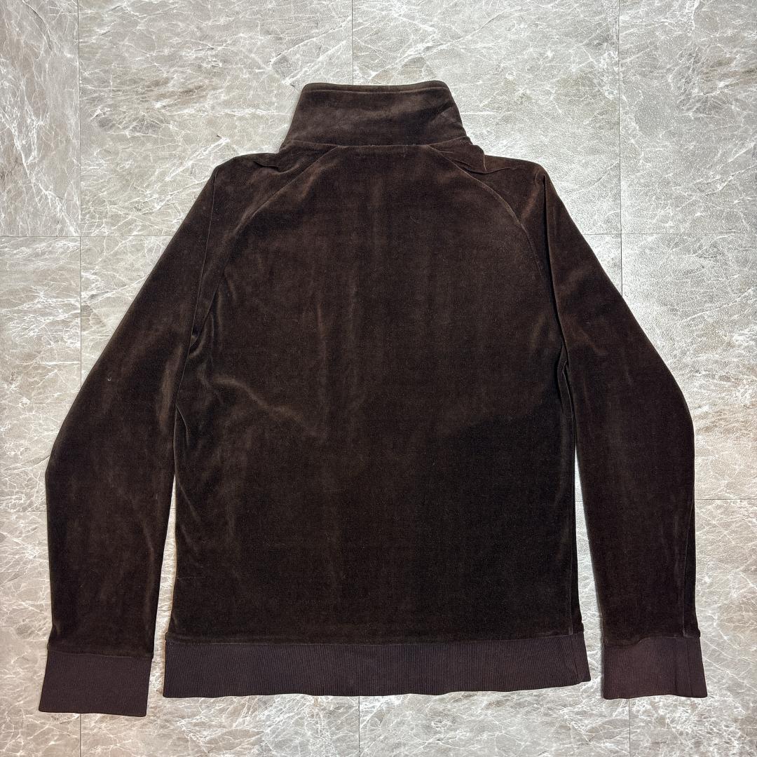 希少 BURBERRY ベロア トラック ジャケット 刺繍ロゴ M バーバリー