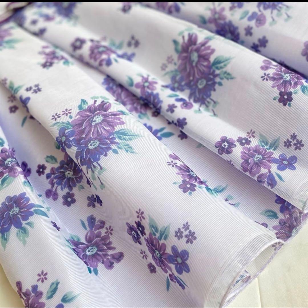 花柄パープル　女の子フォーマル 130 入学 結婚式 お呼ばれ 発表会