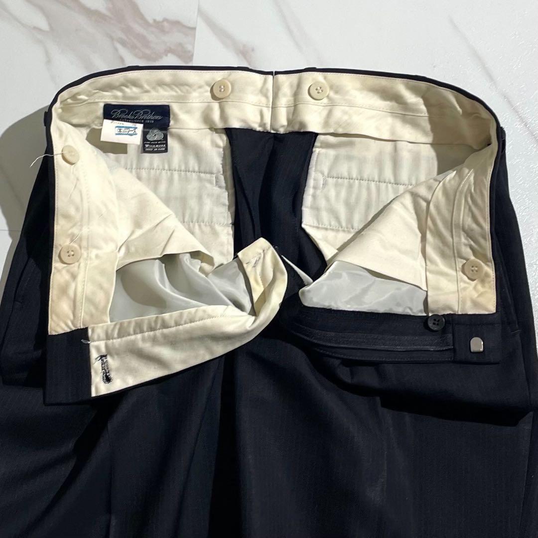 Brookes brothers ネイビー ストライプ ビジネススーツ