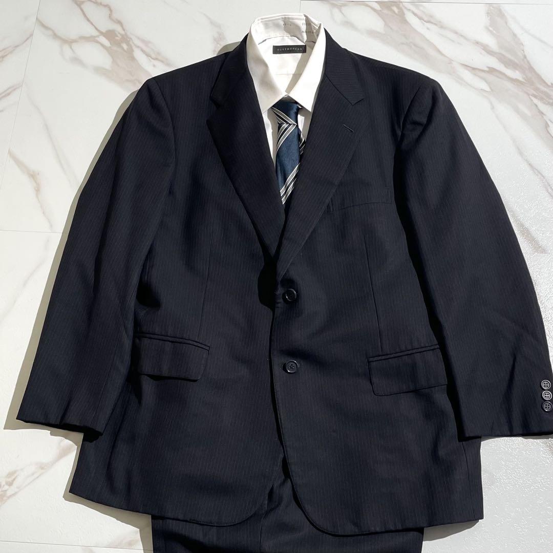 Brookes brothers ネイビー ストライプ ビジネススーツ