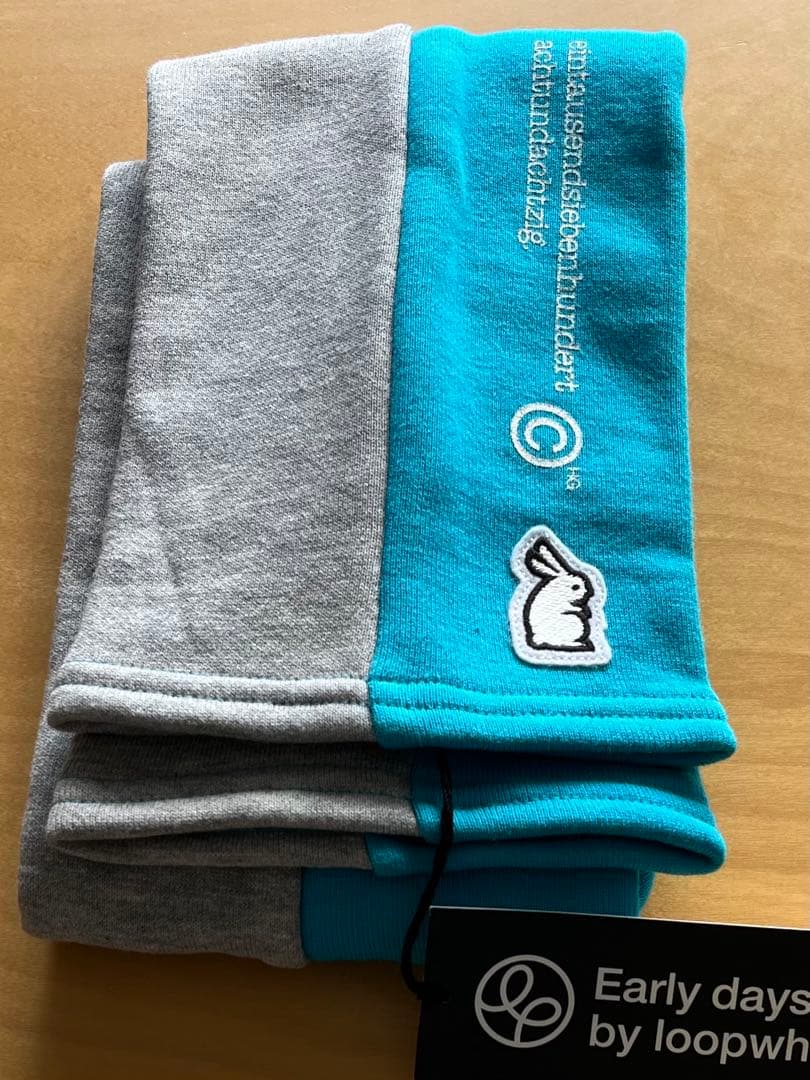 ループウィラー グルーヴィジョンズ スウェットマフラー 灰色水色 未使用新品