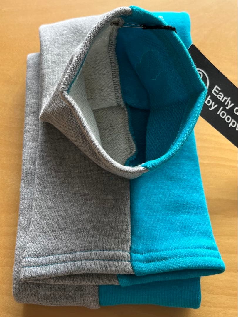 ループウィラー グルーヴィジョンズ スウェットマフラー 灰色水色 未使用新品
