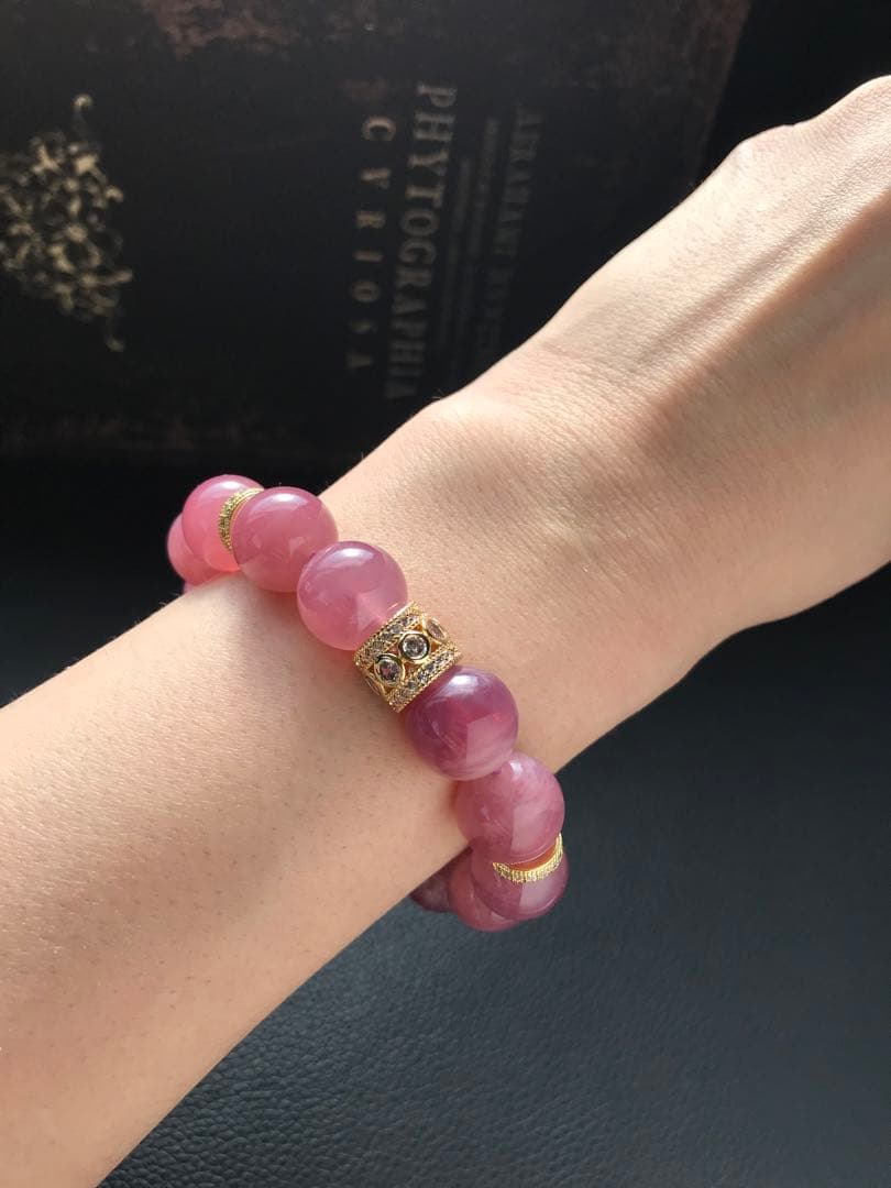 濃いめ、ディープローズクォーツ13mm.15.8cm