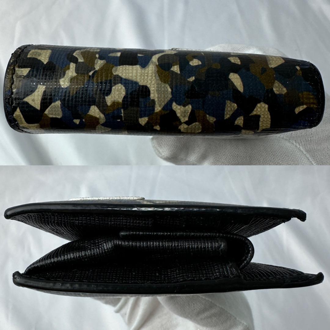 【美品】 フェンディ FENDI 折り財布 モンスター アイ カモフラージュ