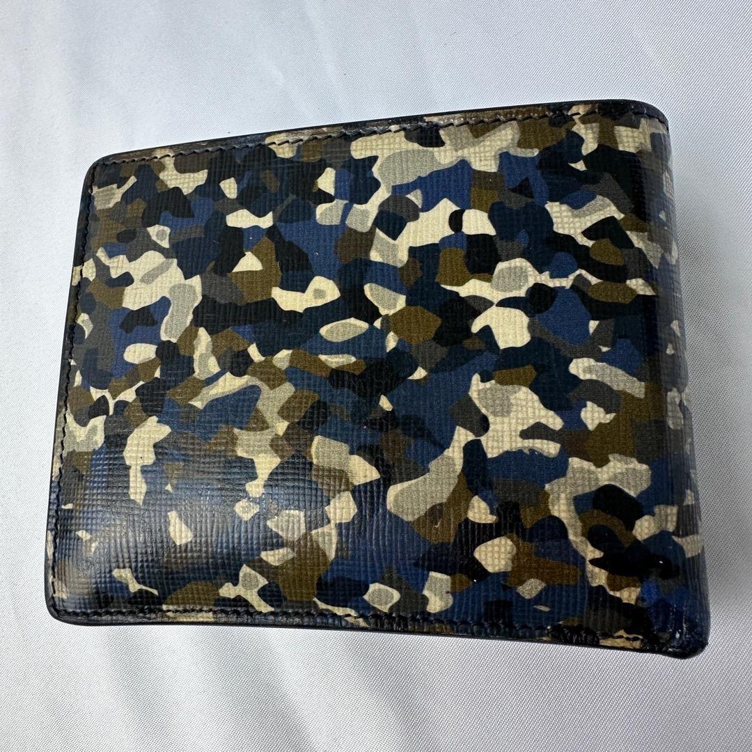 【美品】 フェンディ FENDI 折り財布 モンスター アイ カモフラージュ
