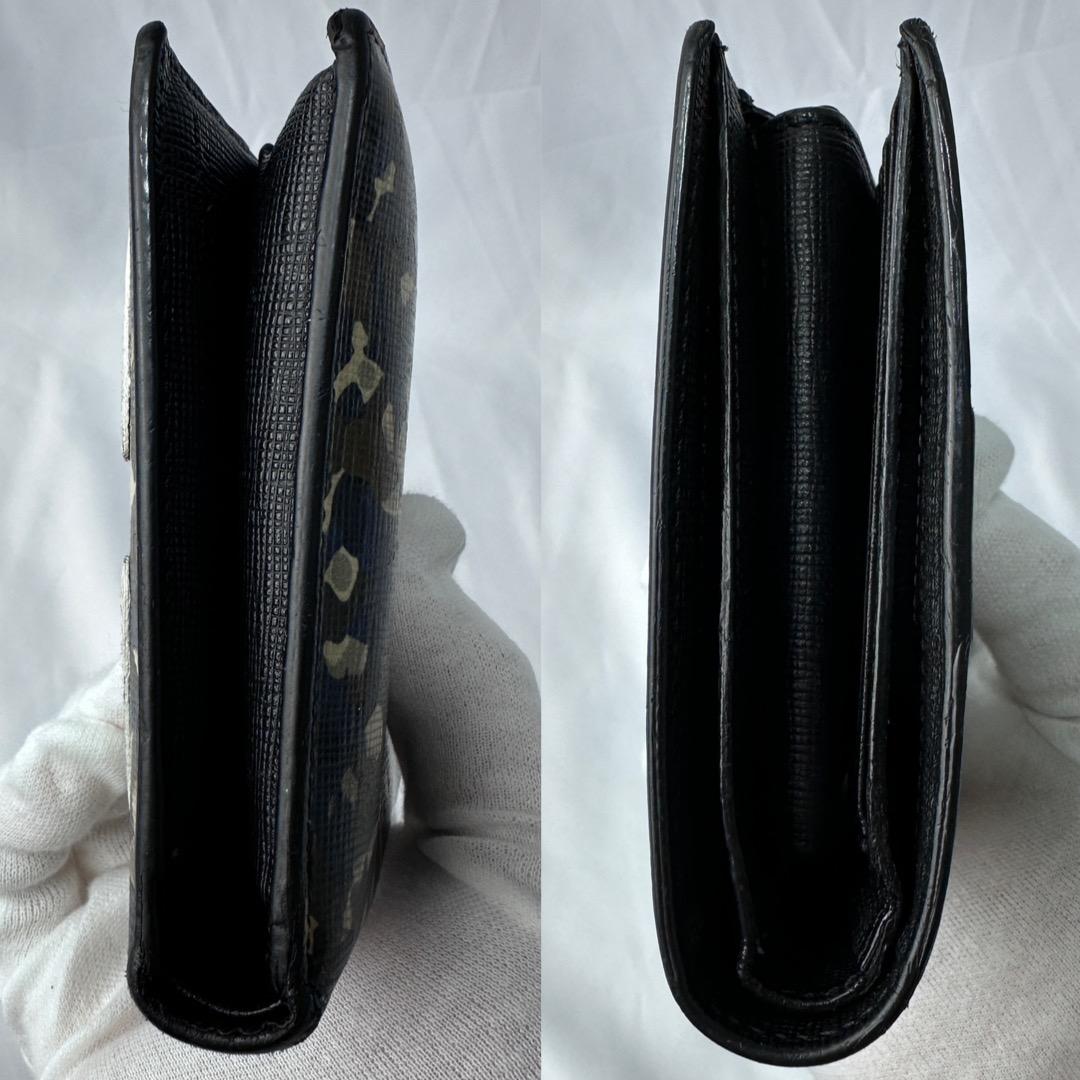 【美品】 フェンディ FENDI 折り財布 モンスター アイ カモフラージュ