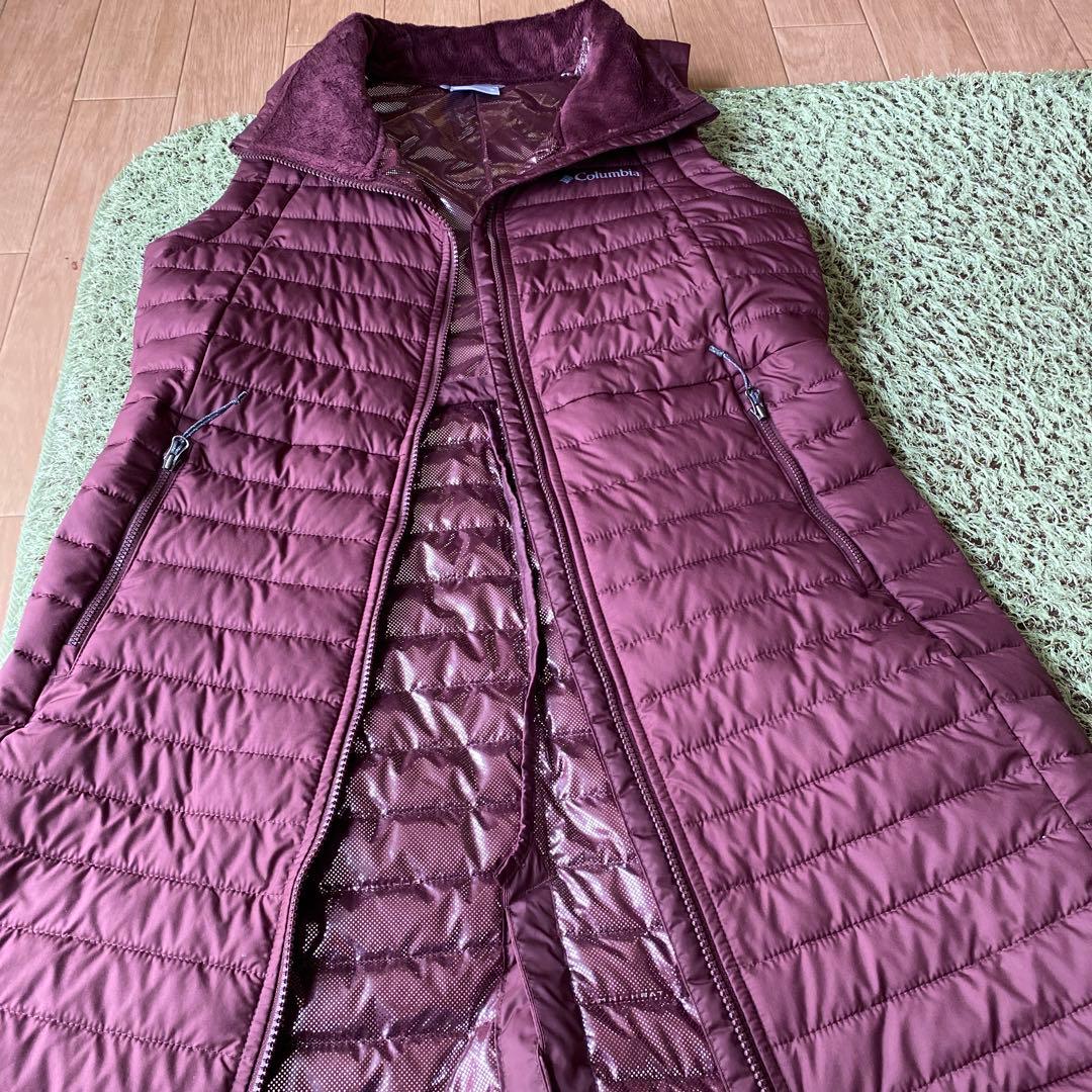 Columbia ワインレッド ロングベスト　美品