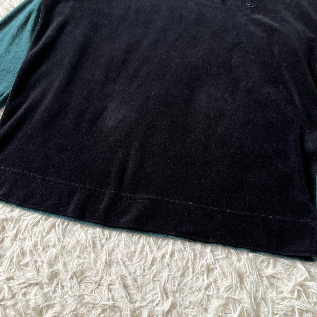 あぽろ【美品】ヴィヴィアン 2トーンベロアロンT カットソー オーブ刺繍