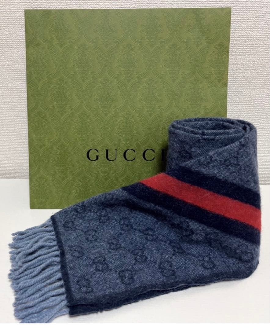 GUCCI マフラー グッチ　 GG柄　メンズ