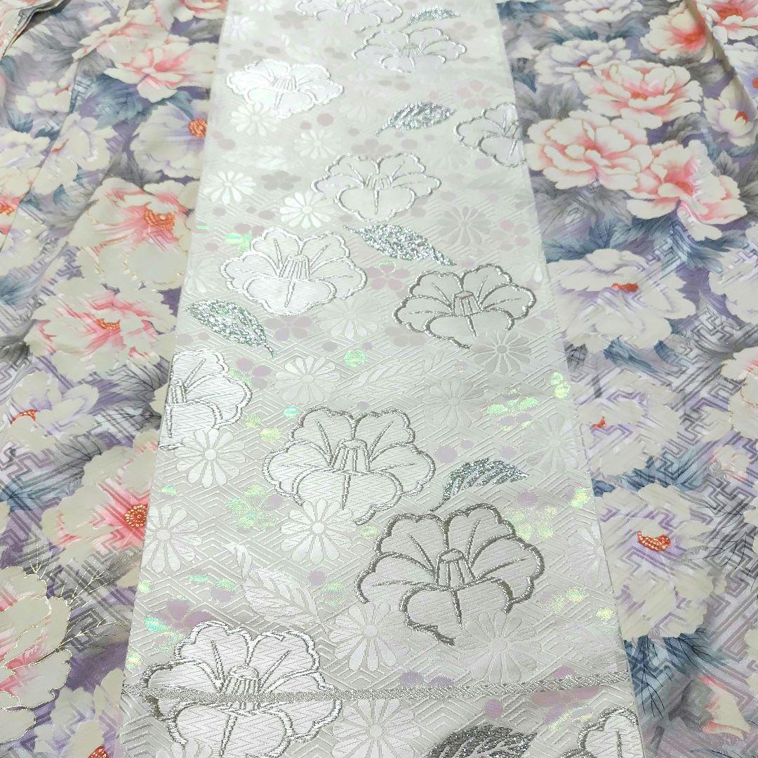 振袖フルセット(8点)・成人式・金彩加工・くすみ・花模様・やまと誂製・胴裏正絹