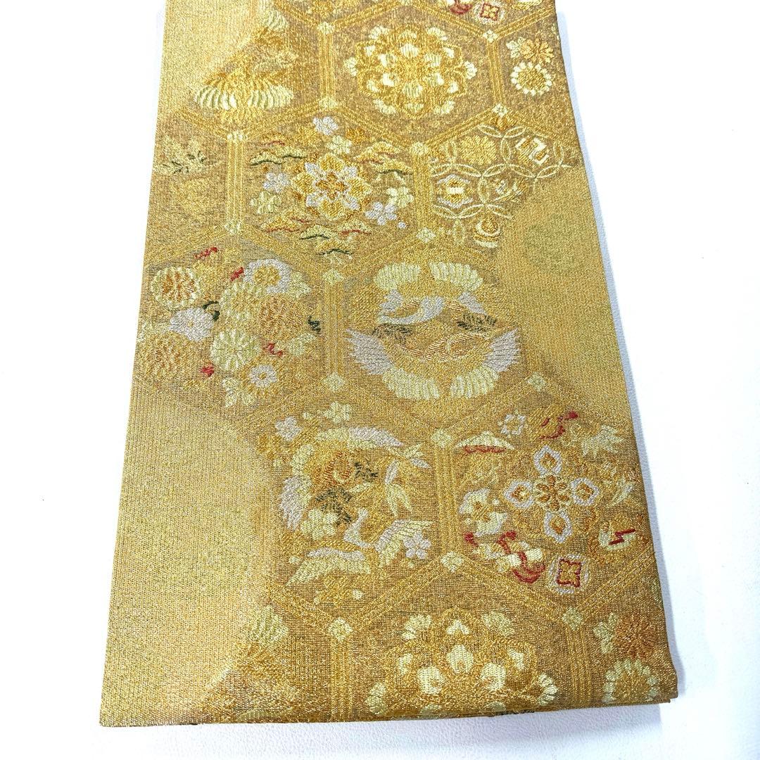 専用帯6214 ●誉田屋源兵衛謹製 高級 正絹 六通 袋帯 鶴 松竹梅 宝尽くし