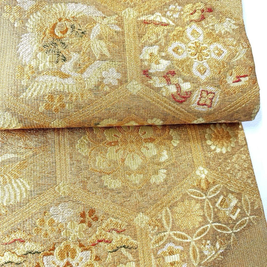 専用帯6214 ●誉田屋源兵衛謹製 高級 正絹 六通 袋帯 鶴 松竹梅 宝尽くし