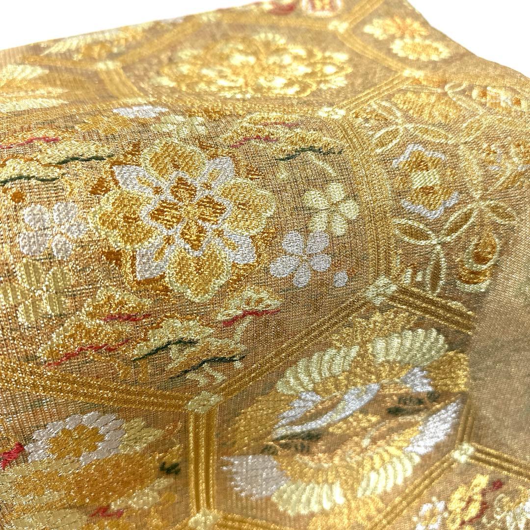 専用帯6214 ●誉田屋源兵衛謹製 高級 正絹 六通 袋帯 鶴 松竹梅 宝尽くし