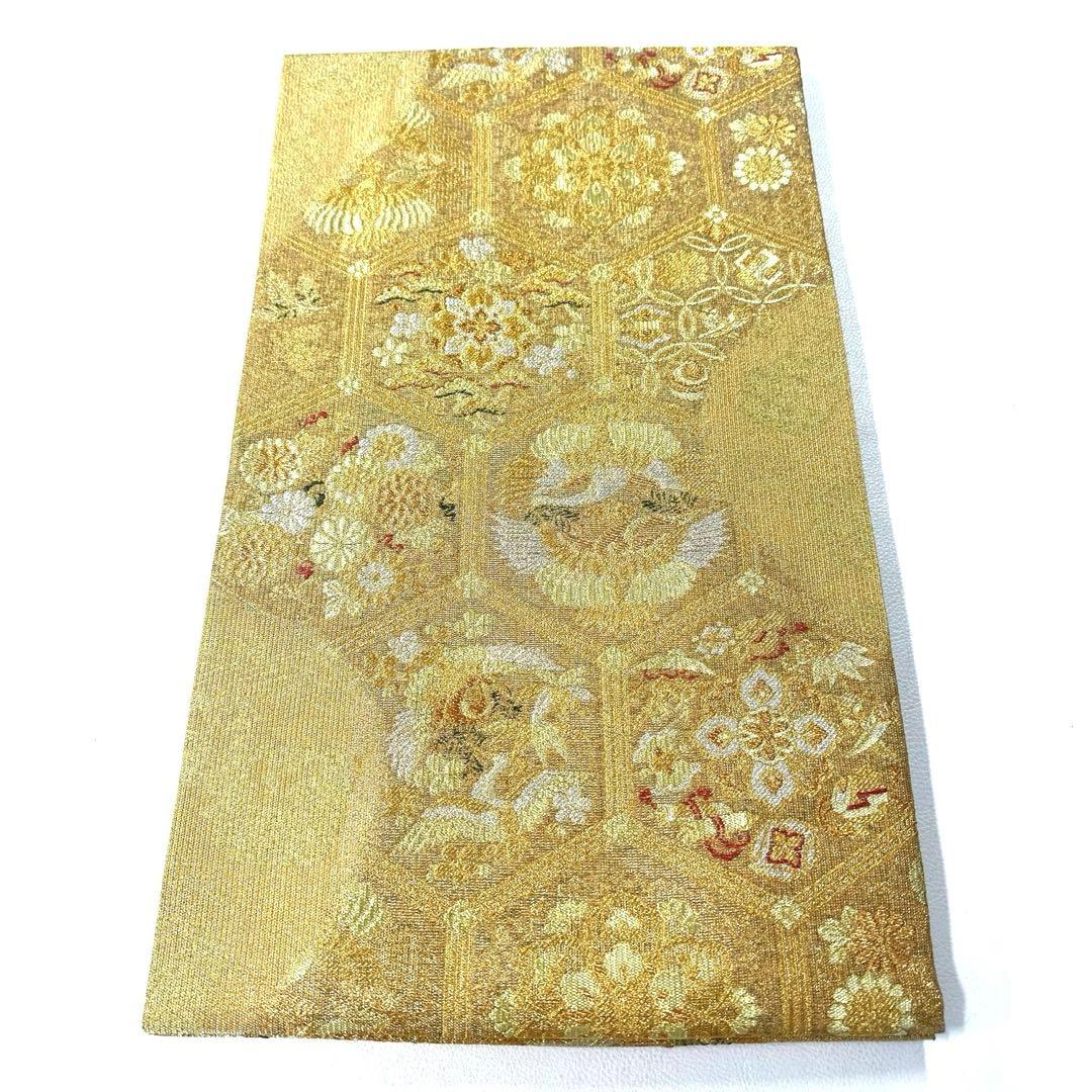 専用帯6214 ●誉田屋源兵衛謹製 高級 正絹 六通 袋帯 鶴 松竹梅 宝尽くし