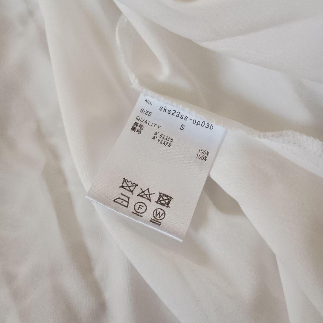 美品◆ジェンヌ　総レース8分フレア袖ワンピース　S　　ホワイト