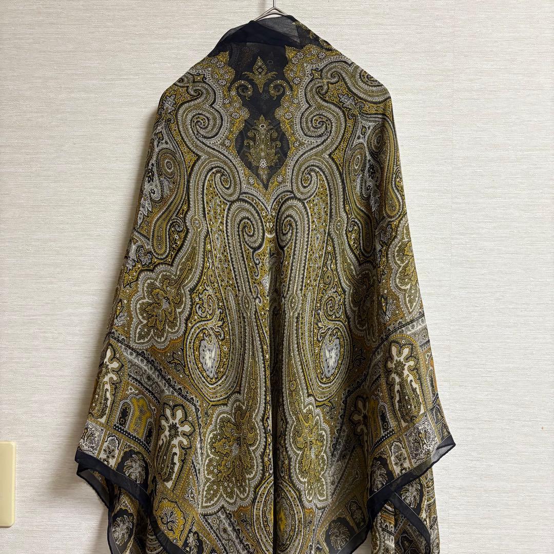ETRO エトロ 大判 ストール 正方形 シルク100% ペイズリー柄