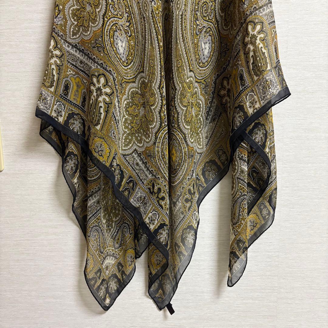 ETRO エトロ 大判 ストール 正方形 シルク100% ペイズリー柄