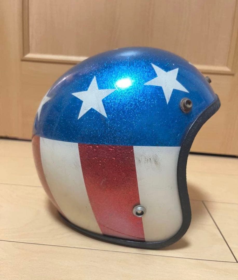 キャプテンアメリカンバイクビンテージヘルメット　イージーライダー60〜70s