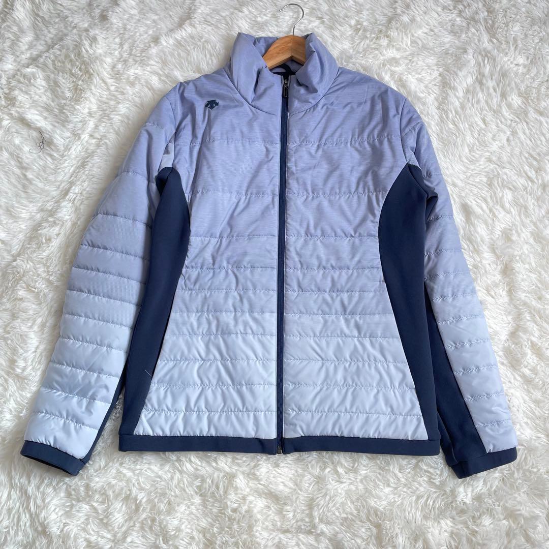美品　デサントゴルフ　ダウン　水色　L ウールパディング　中綿　ダウン　アウター