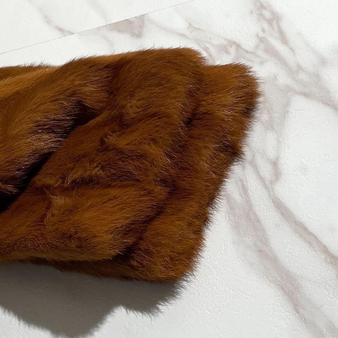 極美品 デミバフミンク ロング リアルファー コート 毛皮 毛並み◎ ブラウン系