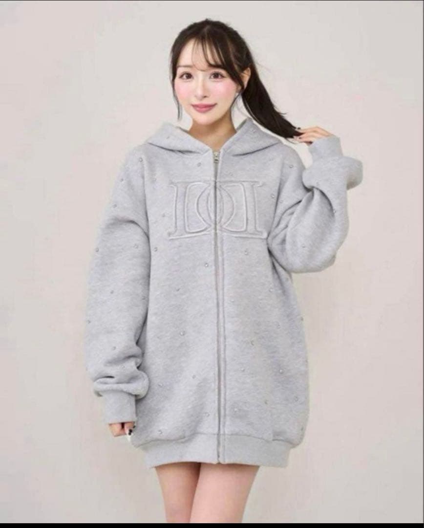 新品未開封 darich ダーリッチ　DDロゴビジュージップパーカー　グレー