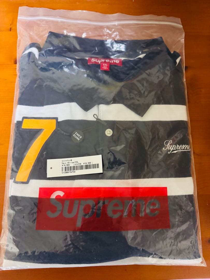 【最終価格】【新品未使用】シュプリーム カーシブポロ ネイビーストライプXXL