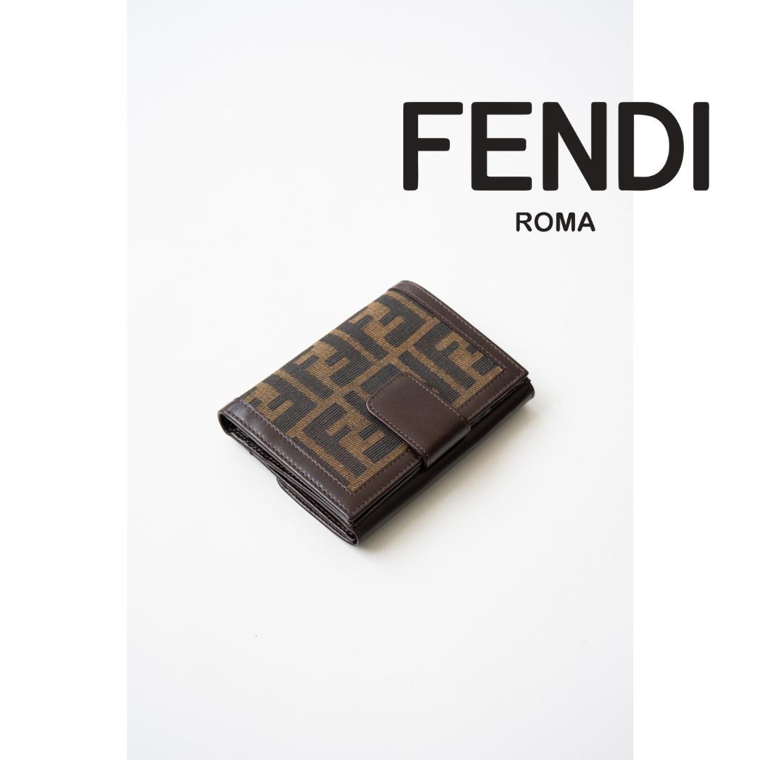 FENDI フェンディ ズッカ柄 折財布
