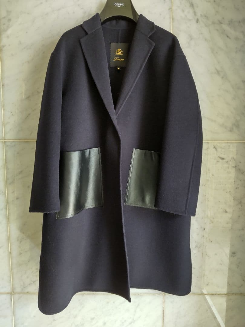 ドゥロワー レザーポケット チェスターコート