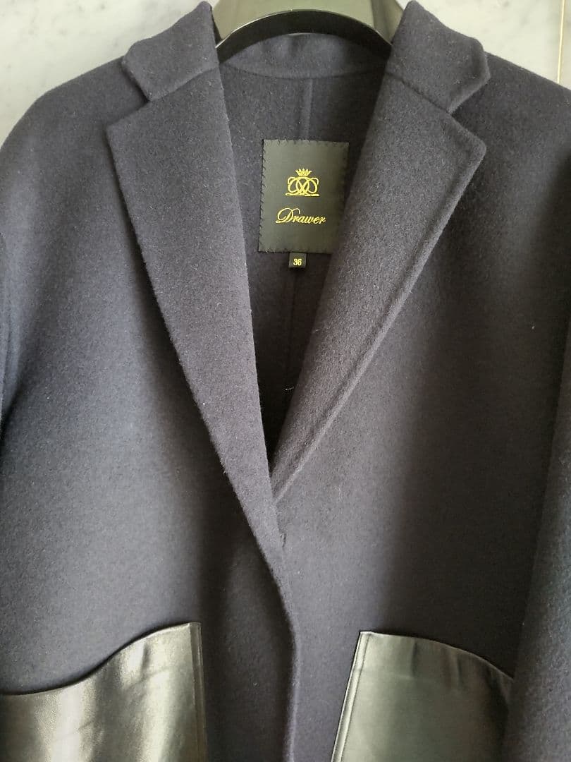 ドゥロワー レザーポケット チェスターコート