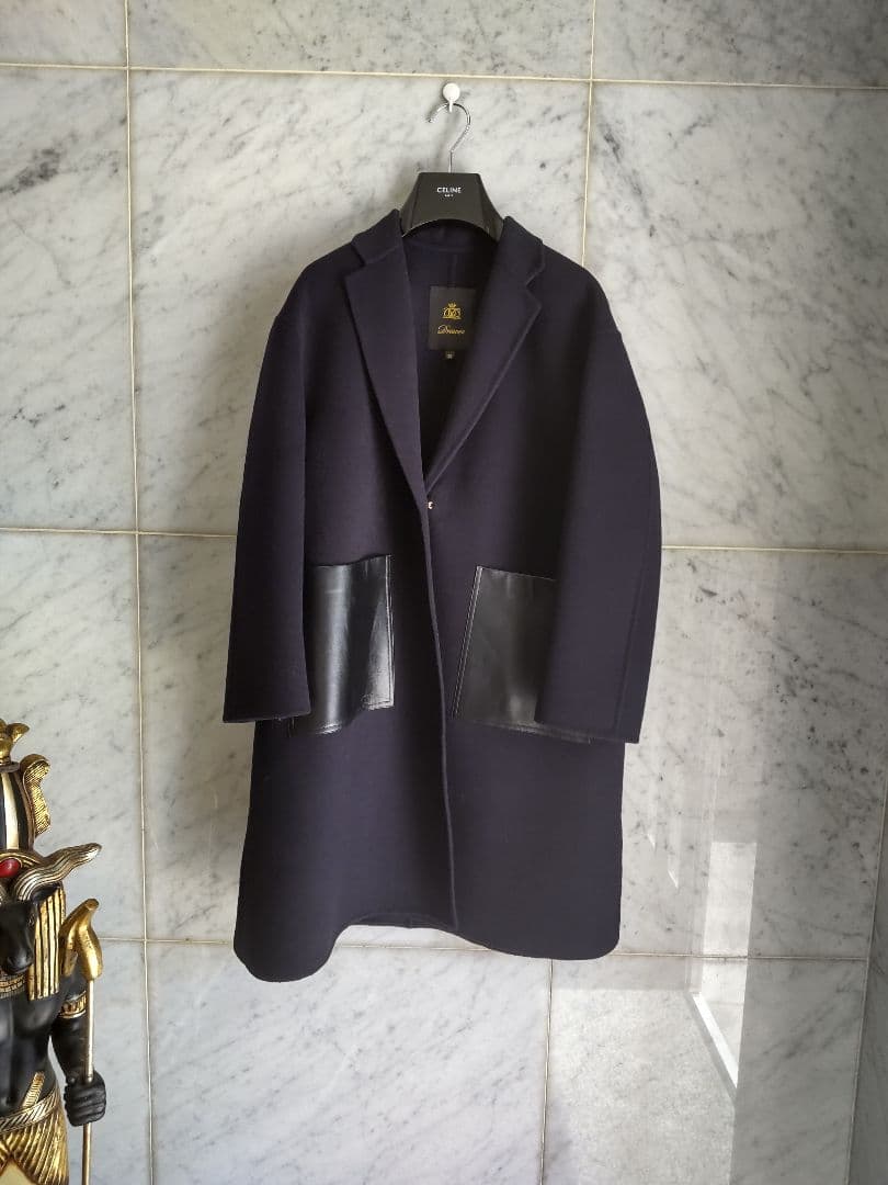 ドゥロワー レザーポケット チェスターコート