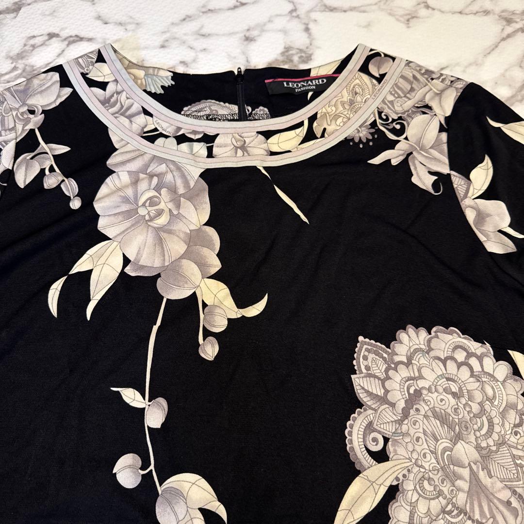 レオナール花柄長袖チュニック