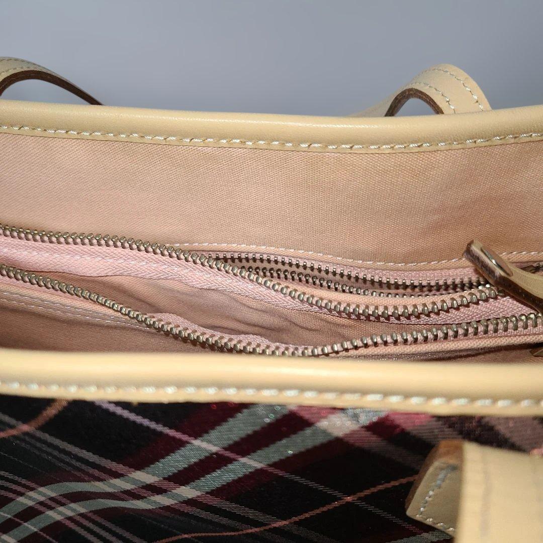d*2様 バーバリー・ブルーレーベルチェック柄ボルドー/トートバッグ　ショルダー