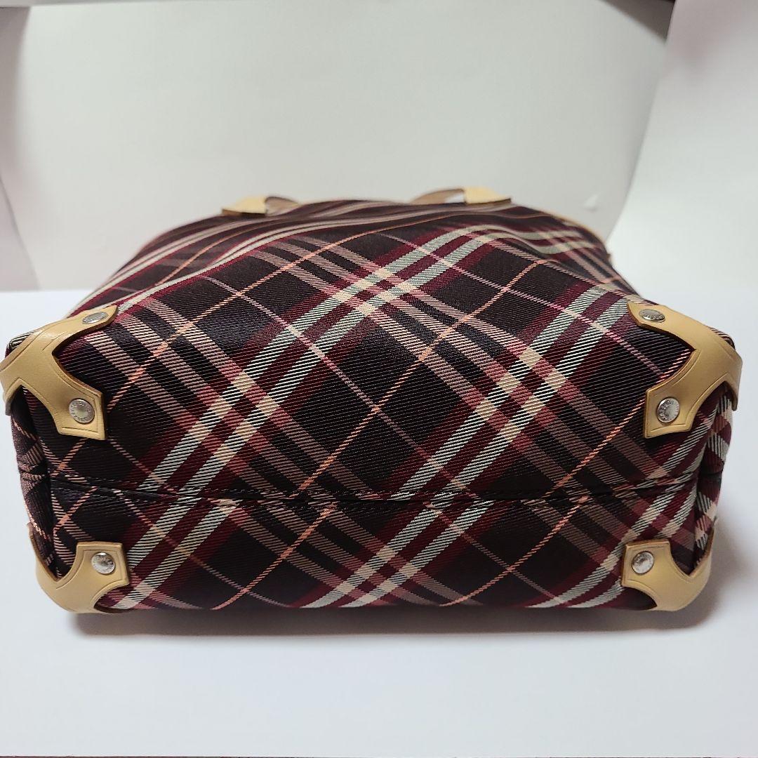 d*2様 バーバリー・ブルーレーベルチェック柄ボルドー/トートバッグ　ショルダー
