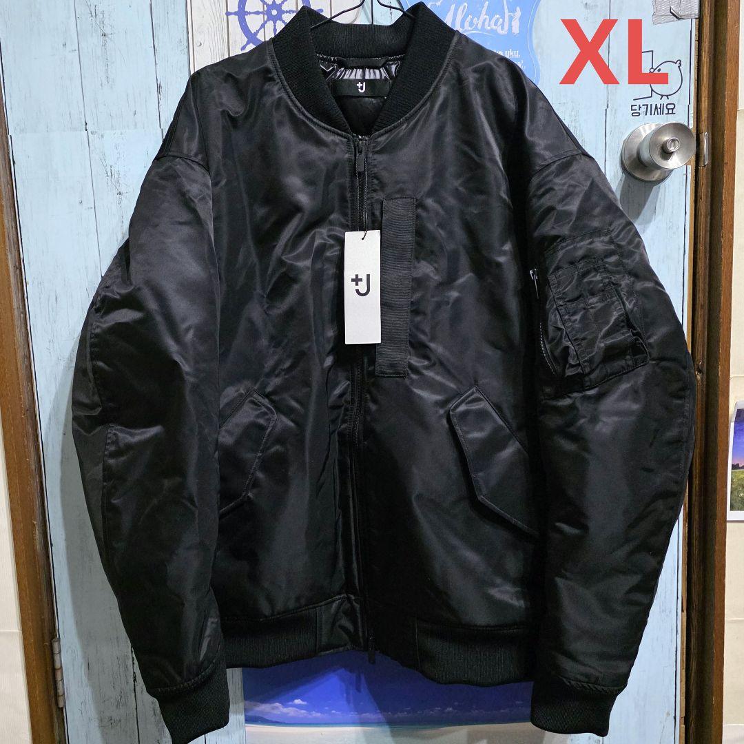 ユニクロ +J ハイブリッドダウンオーバーサイズMA-1 ブラック xl