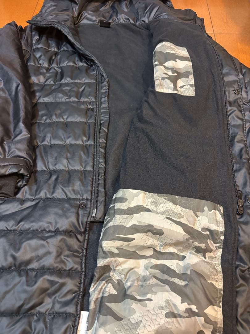 美品　oakleyオークリー　ロング　ベンチコート　防寒　黒/迷彩　人気