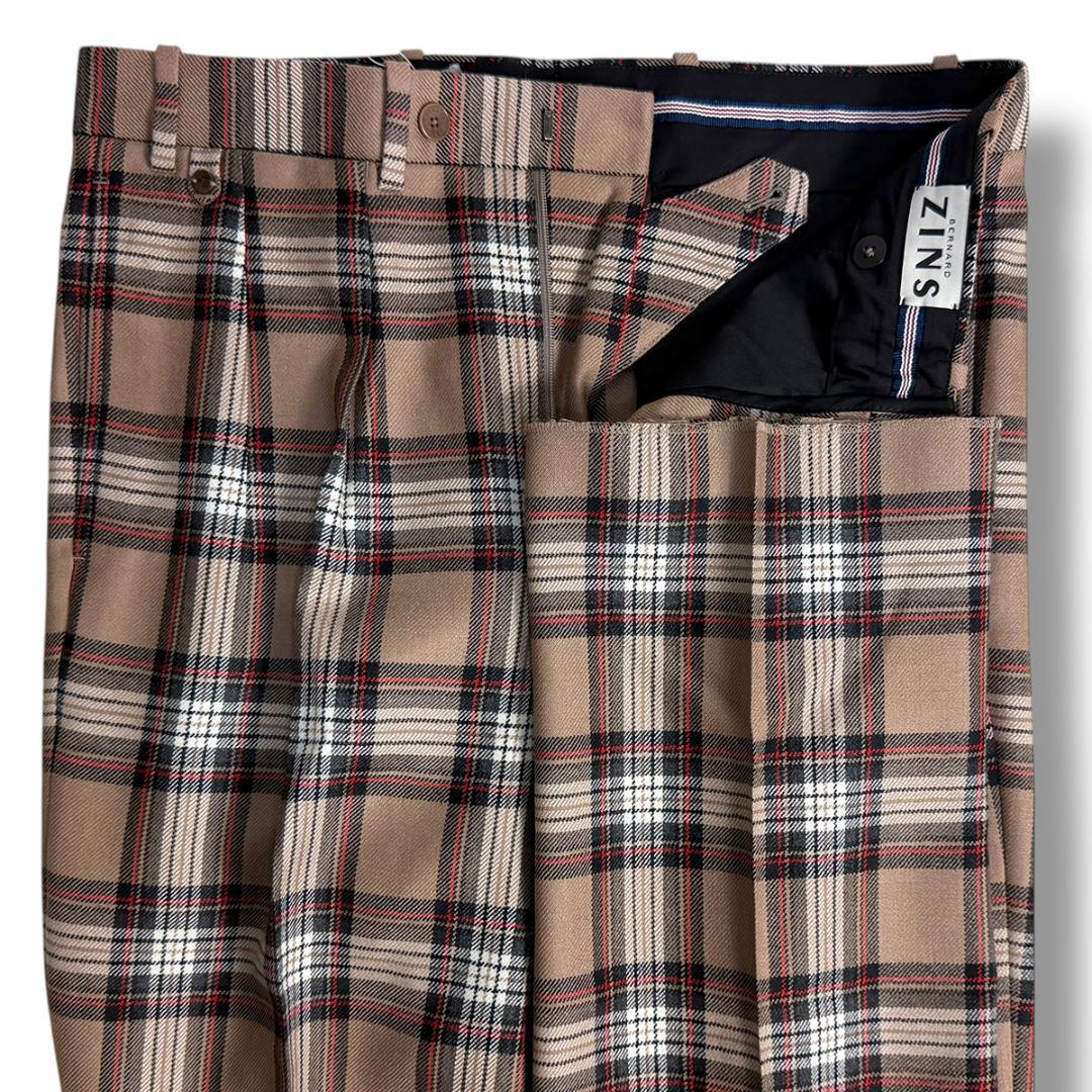 J3571 新品 ベルナールザンス エディフィス別注フランネルチェック2Pパンツ
